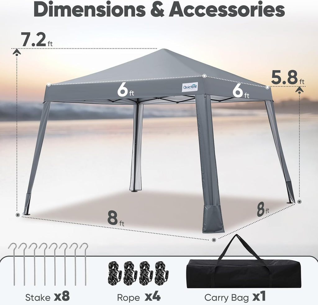 Quictent 10x10 Slant Leg Pop Up Canopy Tent