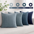 MIULEE Soft Corduroy Decorative Throw Pillow Covers Blue Navy Series 24x24