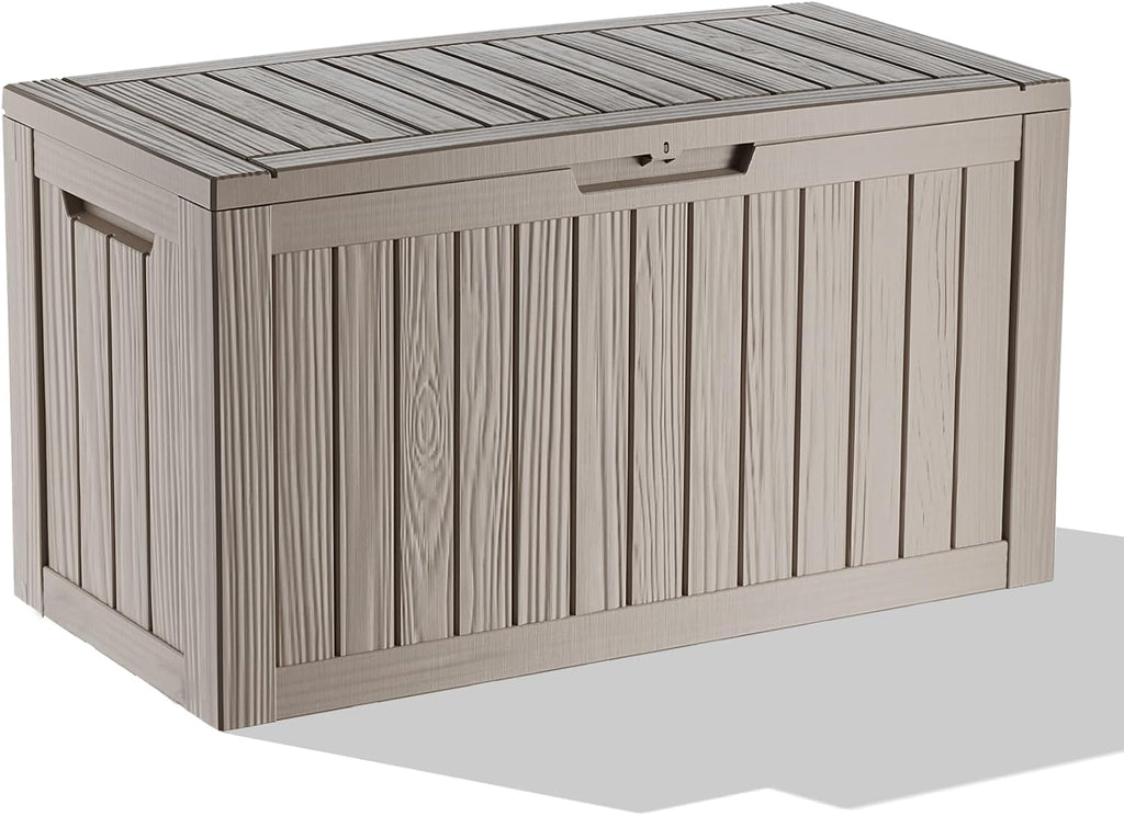 EasyUp 150 Gal Deck Box Waterproof Outdoor Storage Box Gray