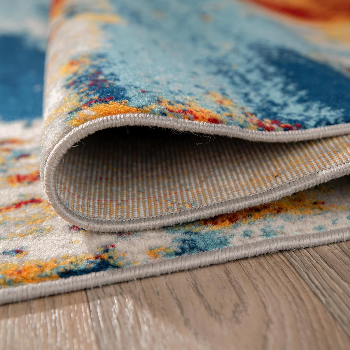 Rugshop Abstract Fade-Resistant Living Room Area Rug Multi 7'10" x 10'