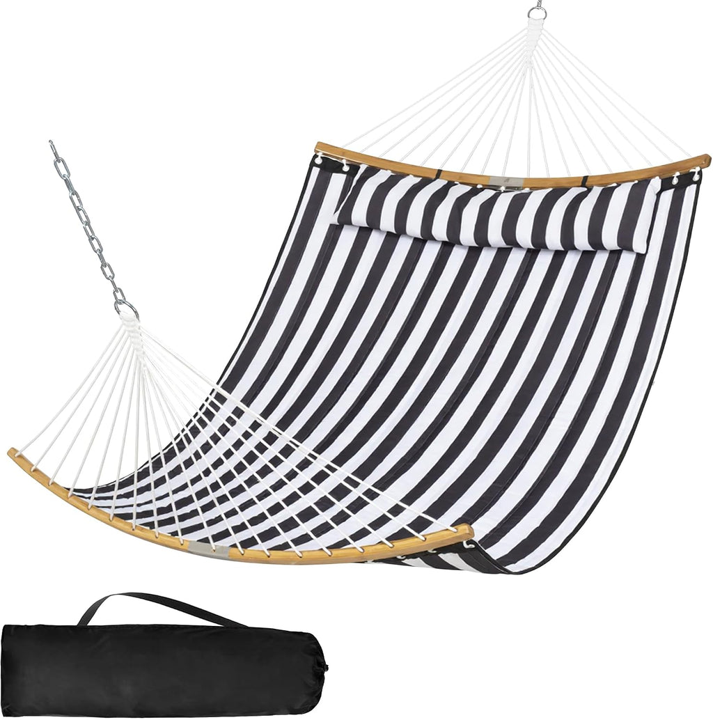 SUNCREAT Hammocks for Outside Tree Hammock for Outdoor, Black Stripes