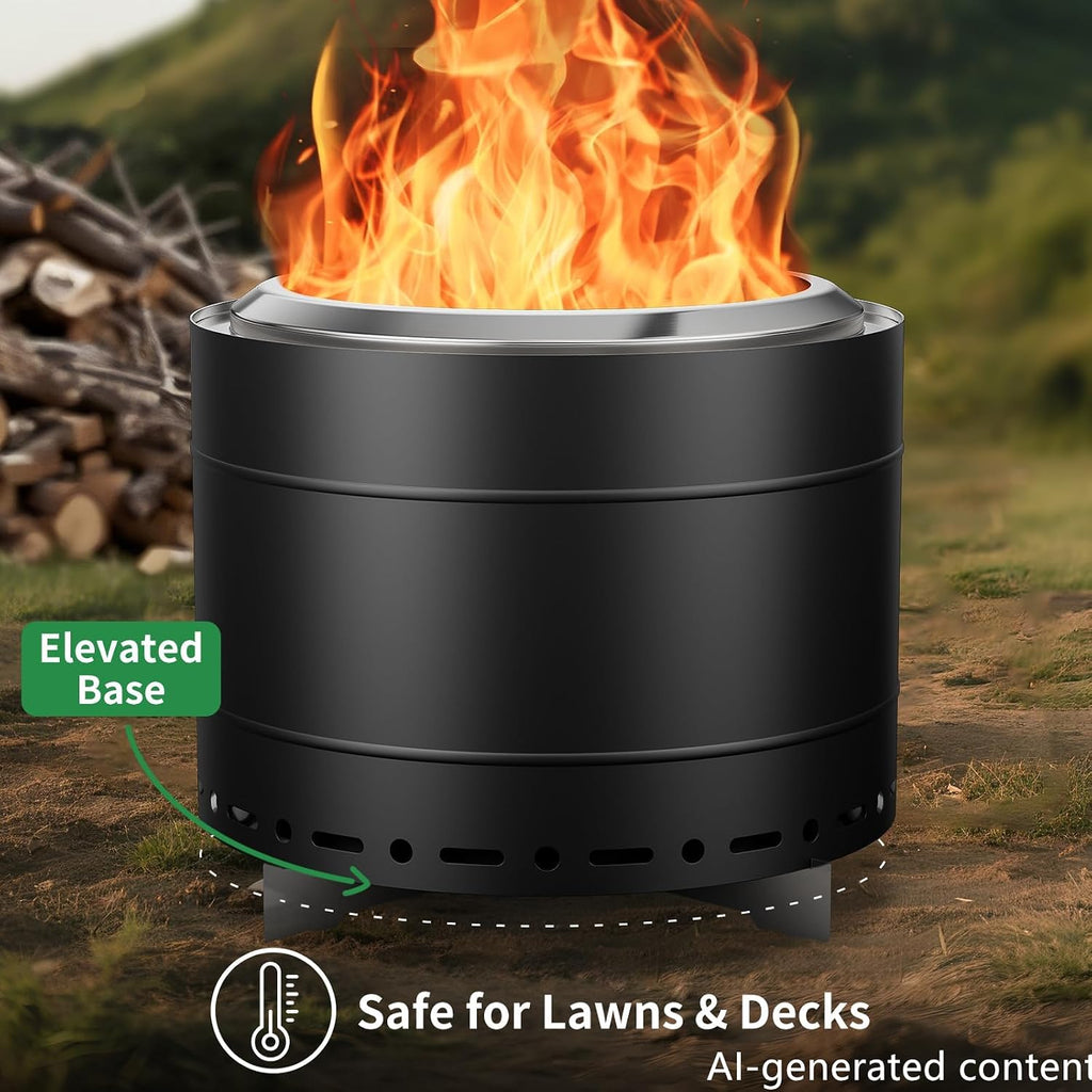 panovue 19.5 inch smokeless fire pit with carry, close-up detail