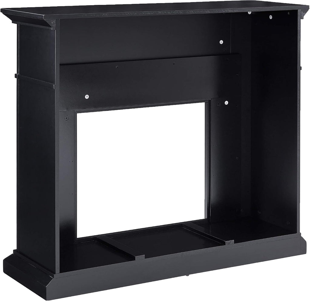 SEI Furniture Drovling Marble Tiled Color Changing Electric Fireplace, Black-White-Gray