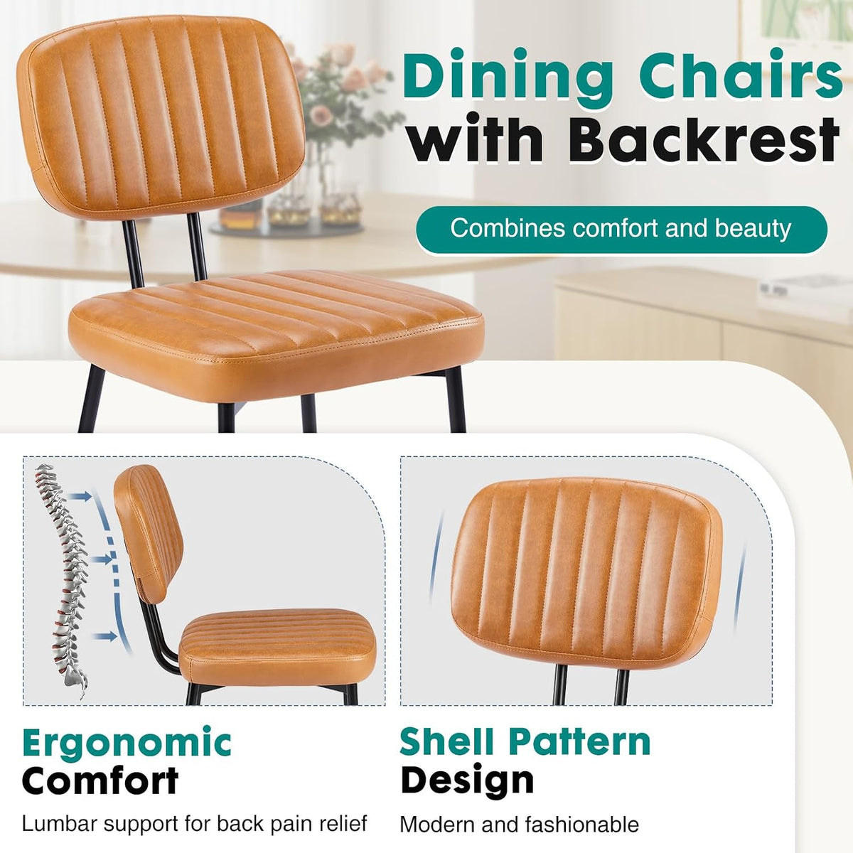 OLIXIS Dining Chairs Set of 2, Mid Century Modern Kitchen Chairs