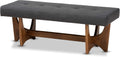 Baxton Studio Benches, One Size, Dark Grey/Walnut