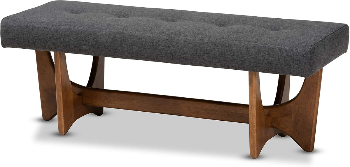 Baxton Studio Benches, One Size, Dark Grey/Walnut