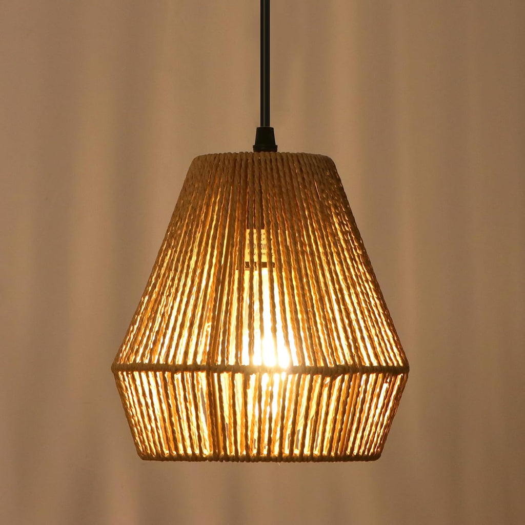 6.7'' woven rattan pendant light fixtures, 2 pack, package contents