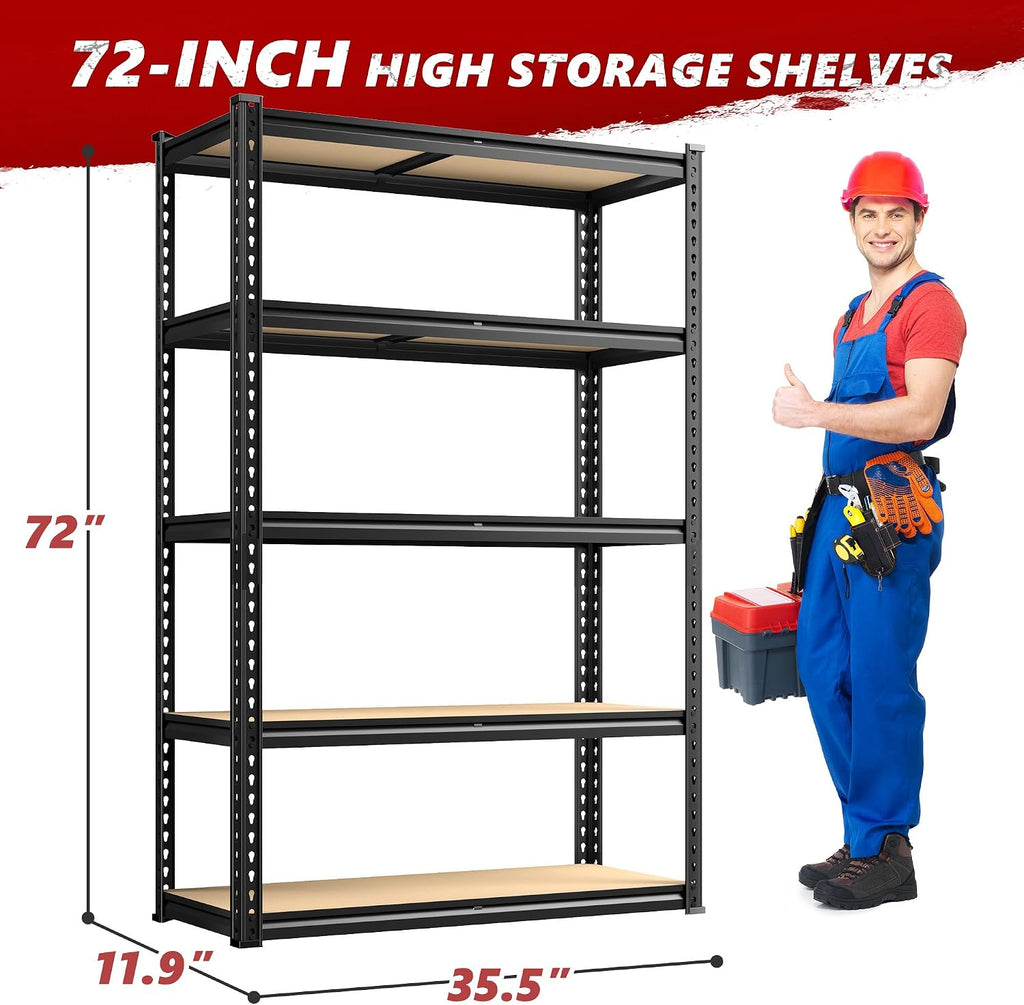 REIBII 2400 Lbs Garage Shelving for Pantry, Adjustable Storage Shelves