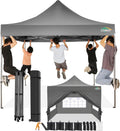 COBIZI 10x10 Pop Up Canopy Tent with 4 Sidewalls,Heavy Duty Canopy,Gray