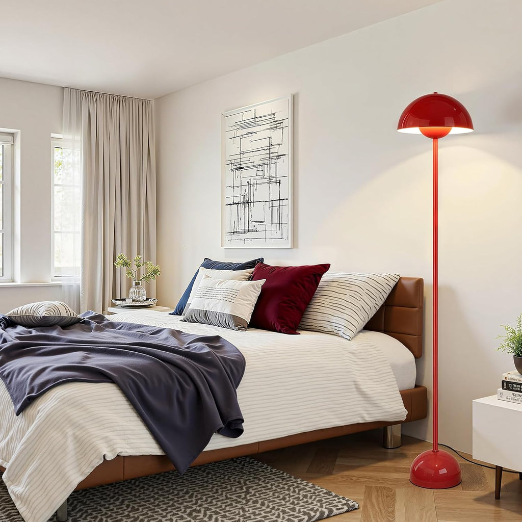 Coucrek Red Floor Lamp, 66'' Industrial Standing Lamp for Living Room