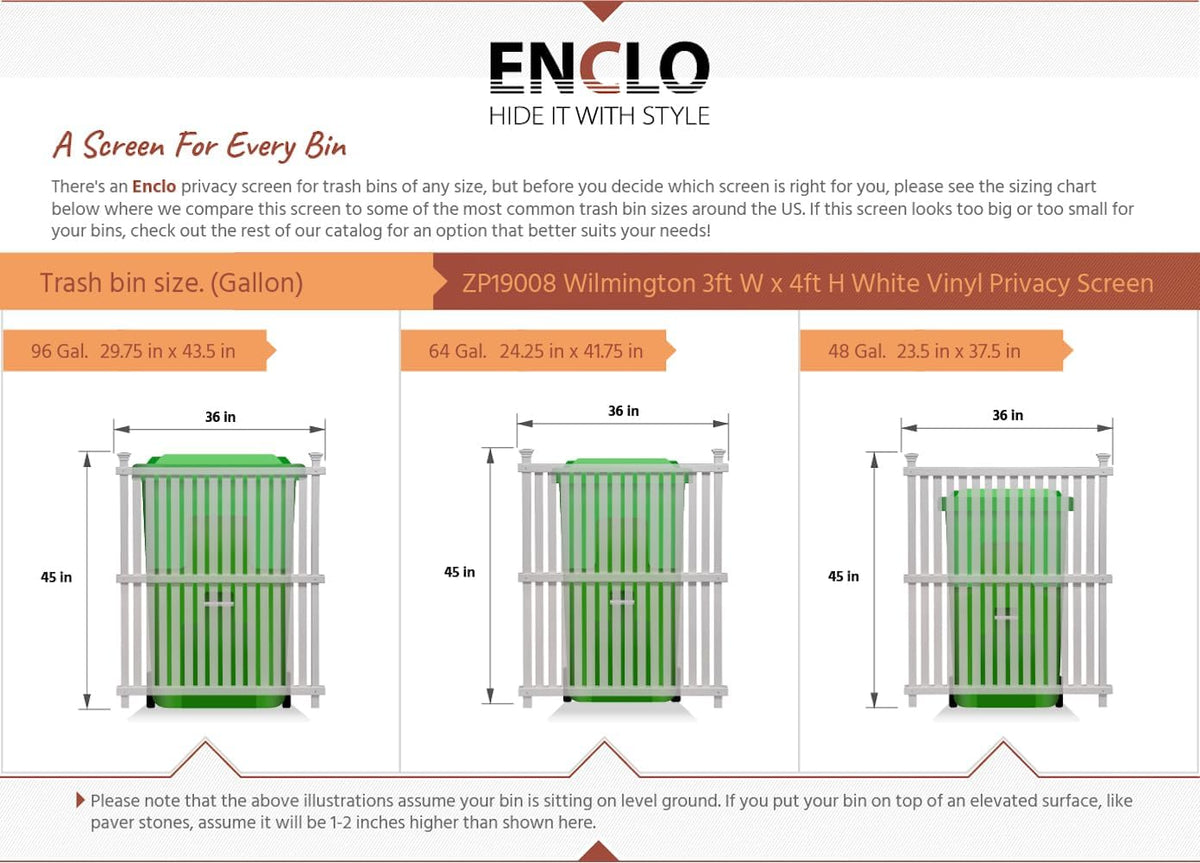 Enclo Wilmington Privacy Screen 1pk, White Vinyl DIY No Dig Kit