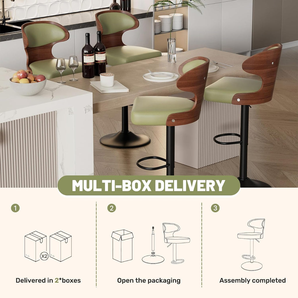 swivel bar stools set of 4,adjustable height bentwood, package contents