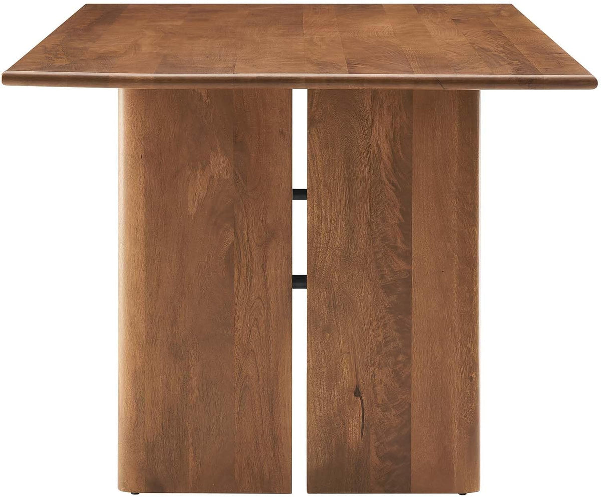 Modway Amistad 72" Solid Wood Modern Farmhouse Rectangular Dining Table in Walnut