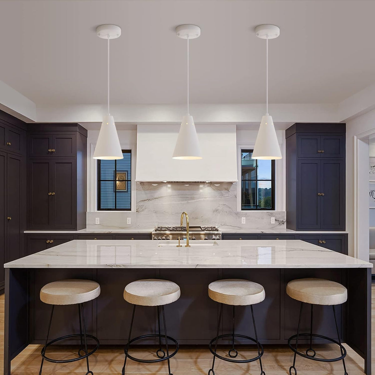 dijiahua white pendant lights kitchen island,dining room light, close-up detail