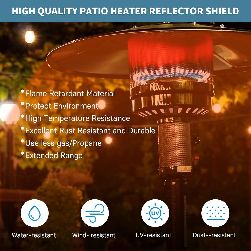 Kisworm 2 Units Patio Heater Heat Reflector Shield, Replacement Dome Part for Outdoor Heaters
