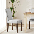 DUMOS Dining Chairs Set of 6, Upholstered Accent Chair, Light Grey
