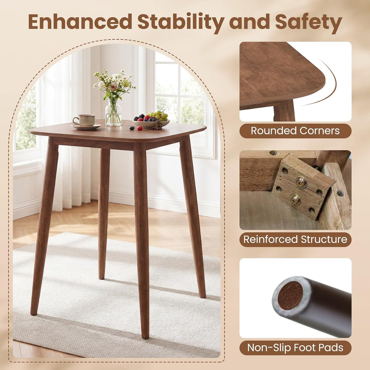 COSTWAY 36 Inch Counter Height Dining Table