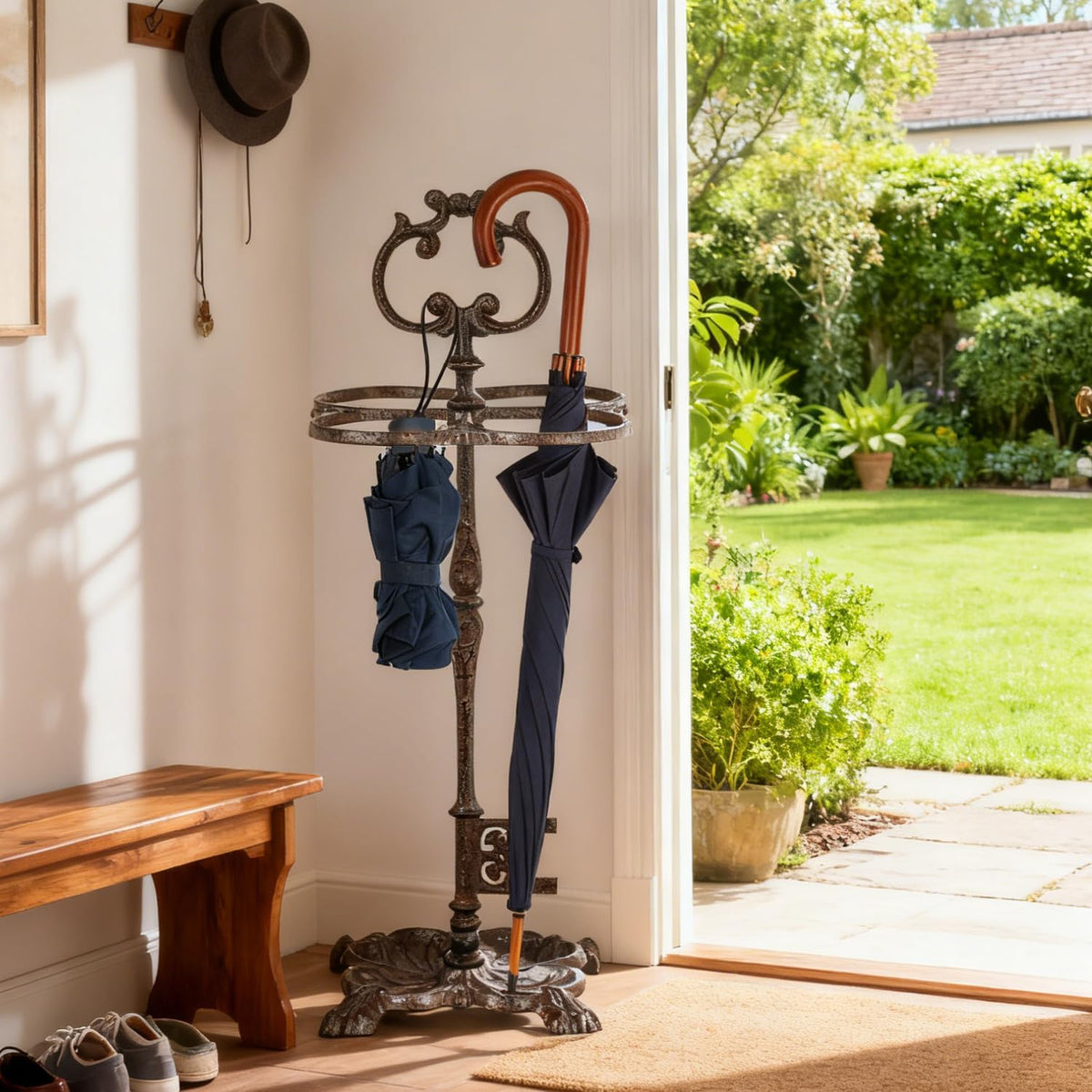 Sungmor Vintage Cast Iron Umbrella Stand - 23.7 Inches Tall