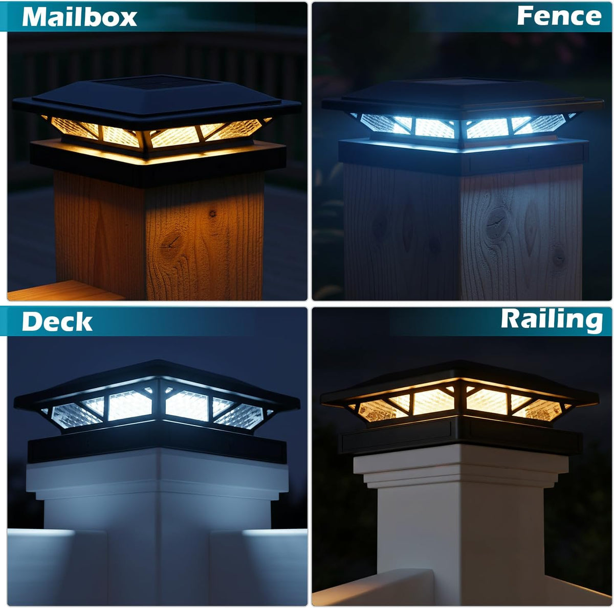 siedinlar solar post cap lights outdoor 2 modes showing dimensions
