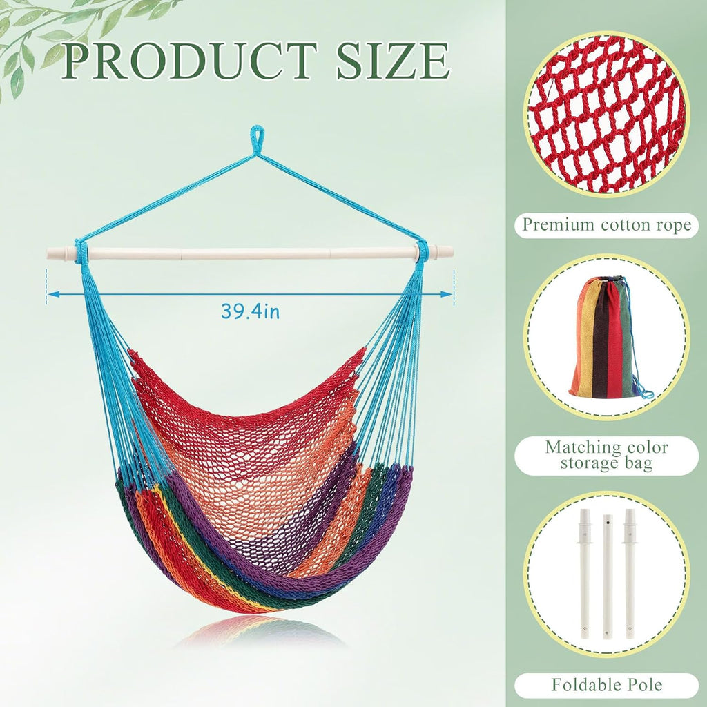 barydat 2 pcs hanging hammock chair boho swing shown in use