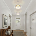 Modern Brushed Nickel Dining Room Light Fixture 4 Lights Chandeliers