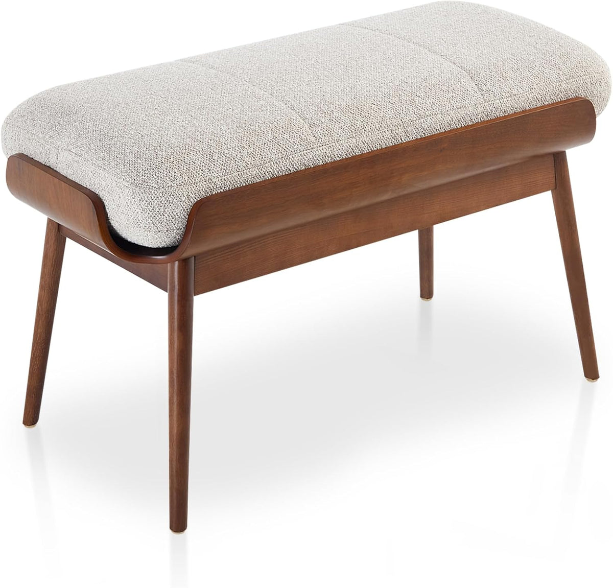 BFZ 37.4" Upholstered Bedroom Bench Walnut Wood Frame Entryway Bench
