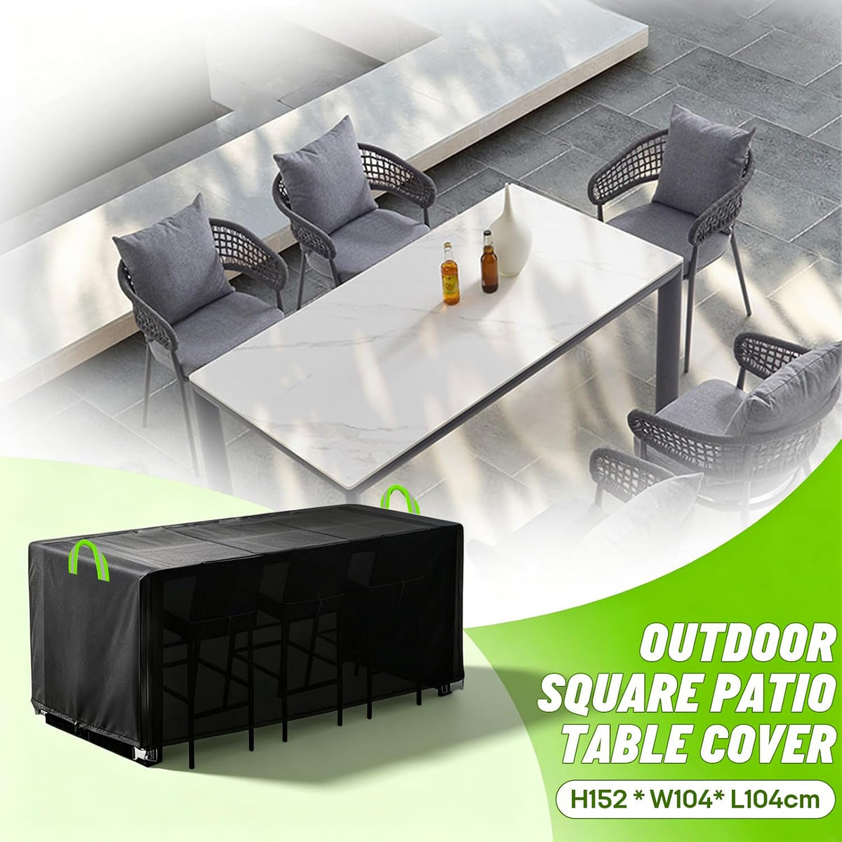 7 piece waterproof patio bar set cover, 60x41x41in on a desk or shelf