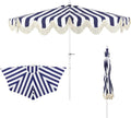 JONATHAN Y Beverly 9 ft. Striped Half Umbrella, Navy/White
