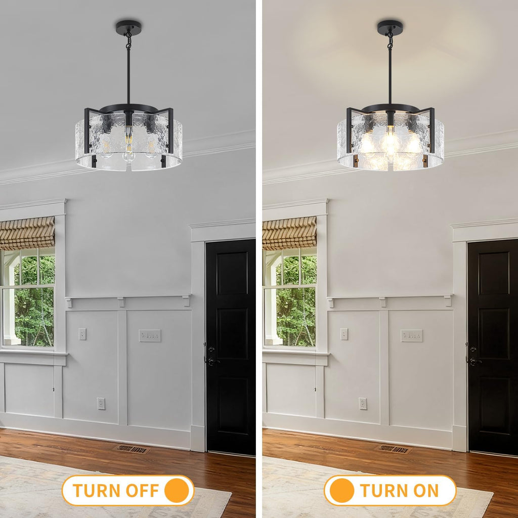 Modern Black Dining Room Light Fixture 4 Lights Chandeliers for Dining Room