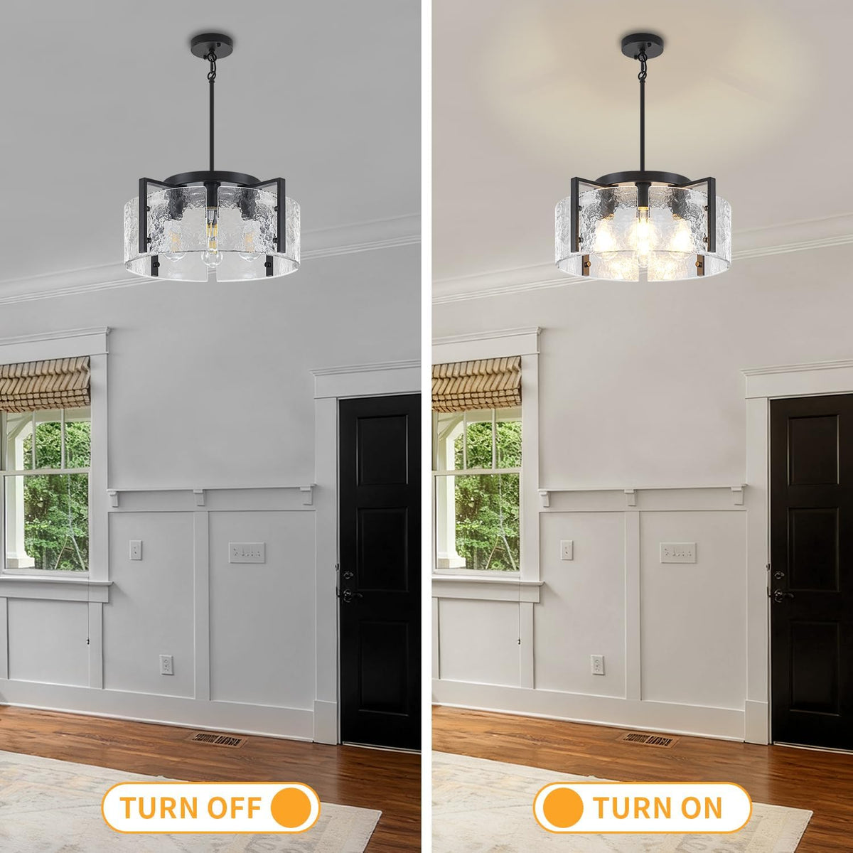 Modern Black Dining Room Light Fixture 4 Lights Chandeliers for Dining Room