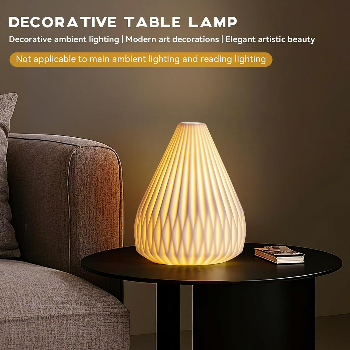 9.1" Decorative Ceramic Table Lamp Living Room,Bedroom,Corded,Bulb Included