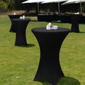 Wenqik 2 Sets 32"x43" High Top Folding Cocktail Tables & Covers,Black