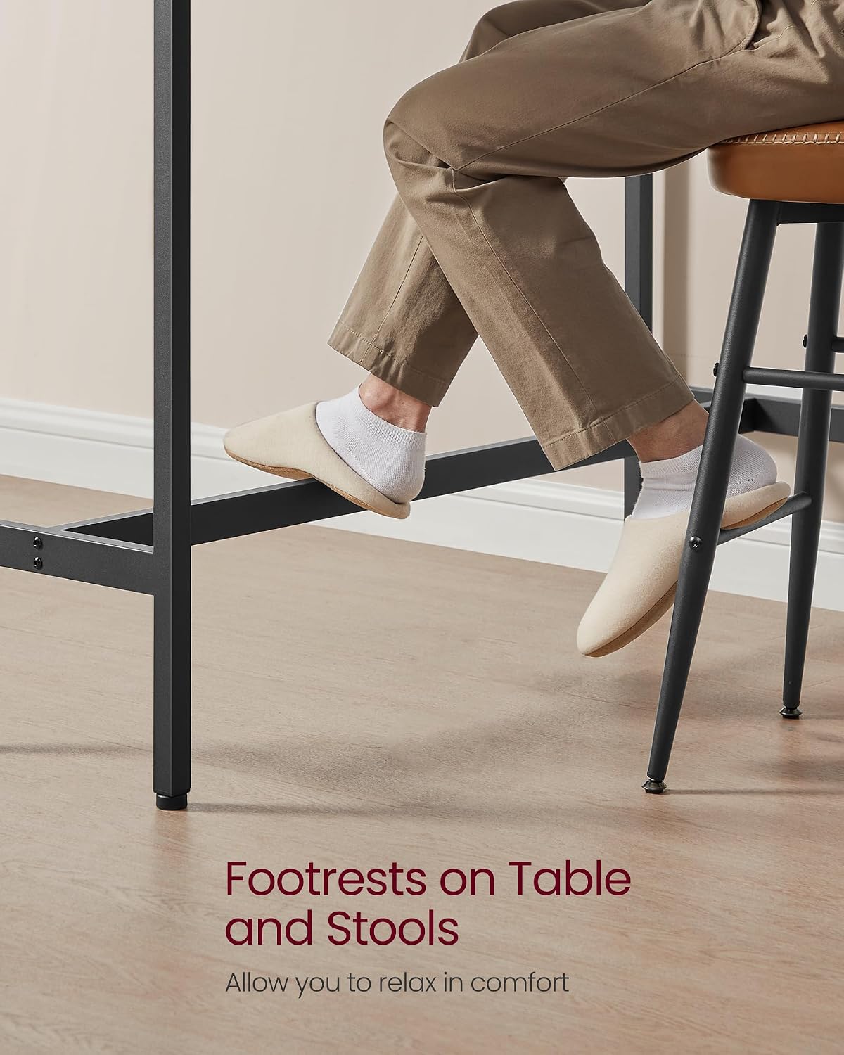 VASAGLE Bar Table, Narrow Long, High Top Pub Table, Steel Frame