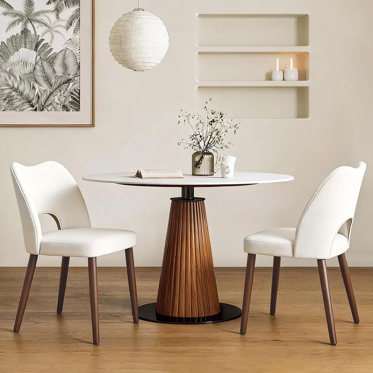GarveeHome Dining Chairs Set of 4, Modern Hollow Back Dining Room Chair