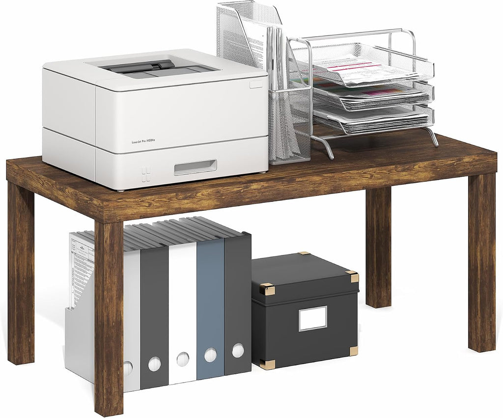 Furinno Classic Coffee Table, Modern Rectangle Printer Stand, Amber Pine
