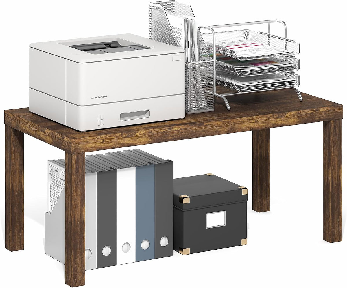 Furinno Classic Coffee Table, Modern Rectangle Printer Stand, Amber Pine