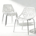 Karl home Stackable Dining Chairs Set of 4, 3-Step Assembly, 350LBS, White