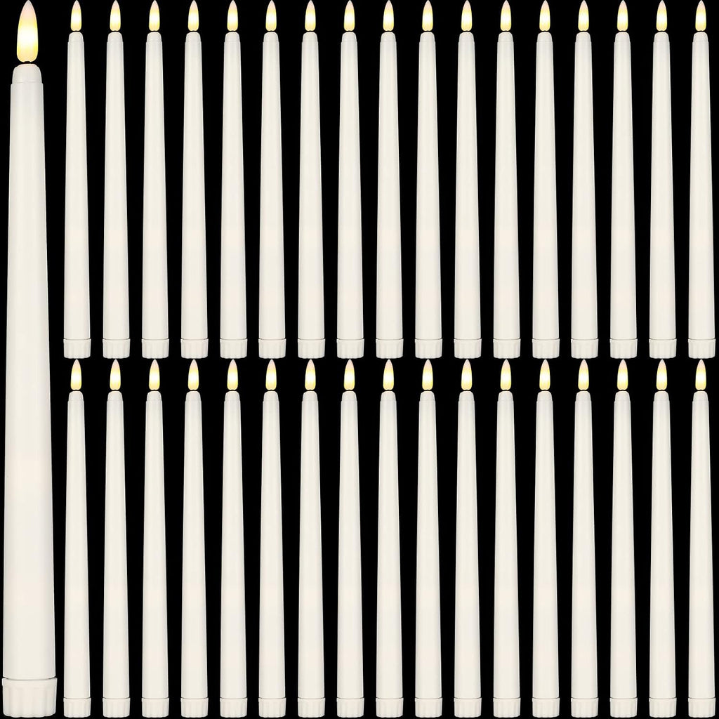 Reginary 36 Pcs Flameless Taper Candles Battery Operated,Ivory