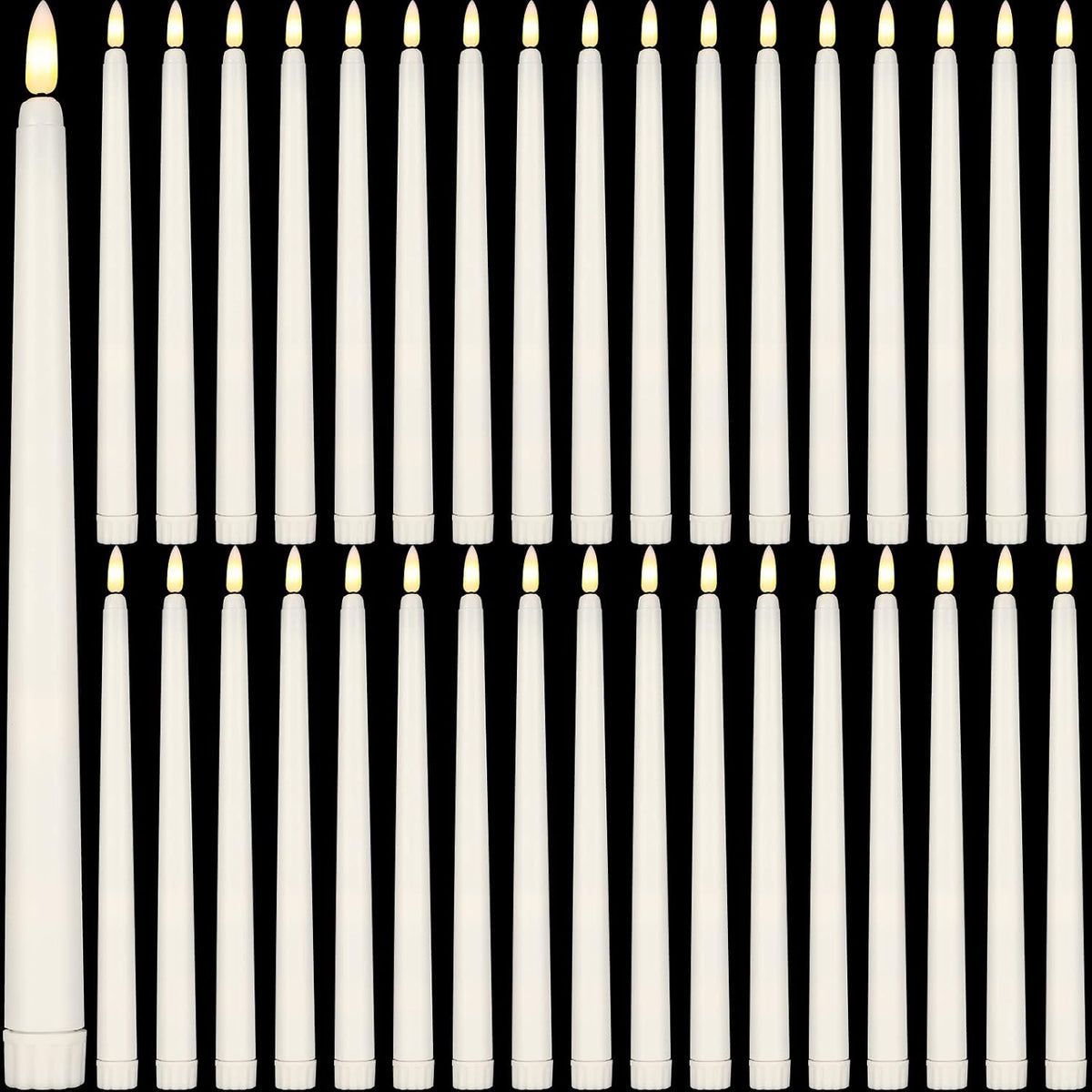 Reginary 36 Pcs Flameless Taper Candles Battery Operated,Ivory