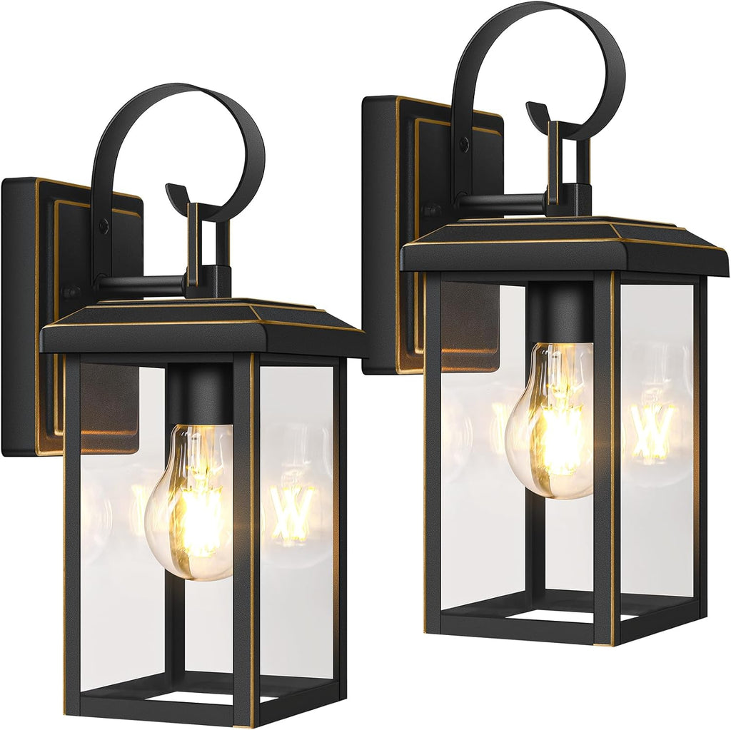 BesLowe 2-Pack Outdoor Wall Light Fixtures, Modern Porch Sconces, Bronze