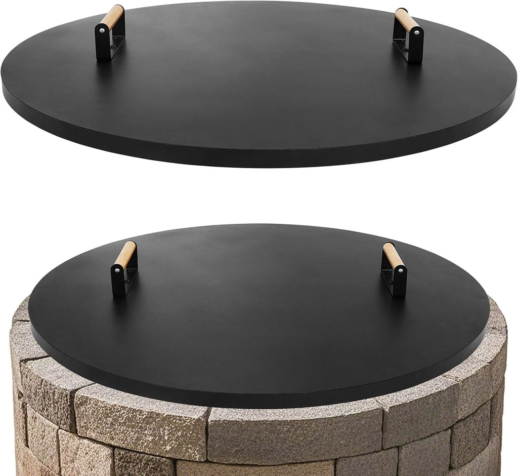 1MORE Fire Pit Lid Round 34"w/Handles,Firepit Cover,All-season Protective