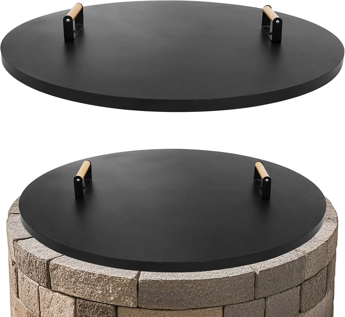 1MORE Fire Pit Lid Round 34"w/Handles,Firepit Cover,All-season Protective