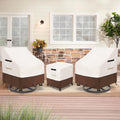Patio Furniture Set Covers for 3 Piece Outdoor Bistro,Waterproof 100% Outdoor Furniture Cover for 2 Swivel Chairs and Coffee Table,Beige