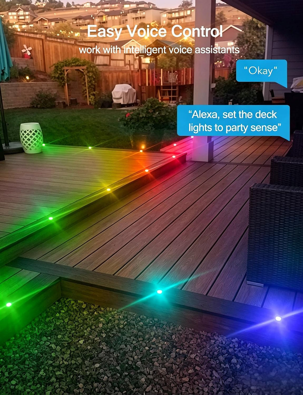 sumaote led deck lights kit, 30 pack 1.22", close-up detail