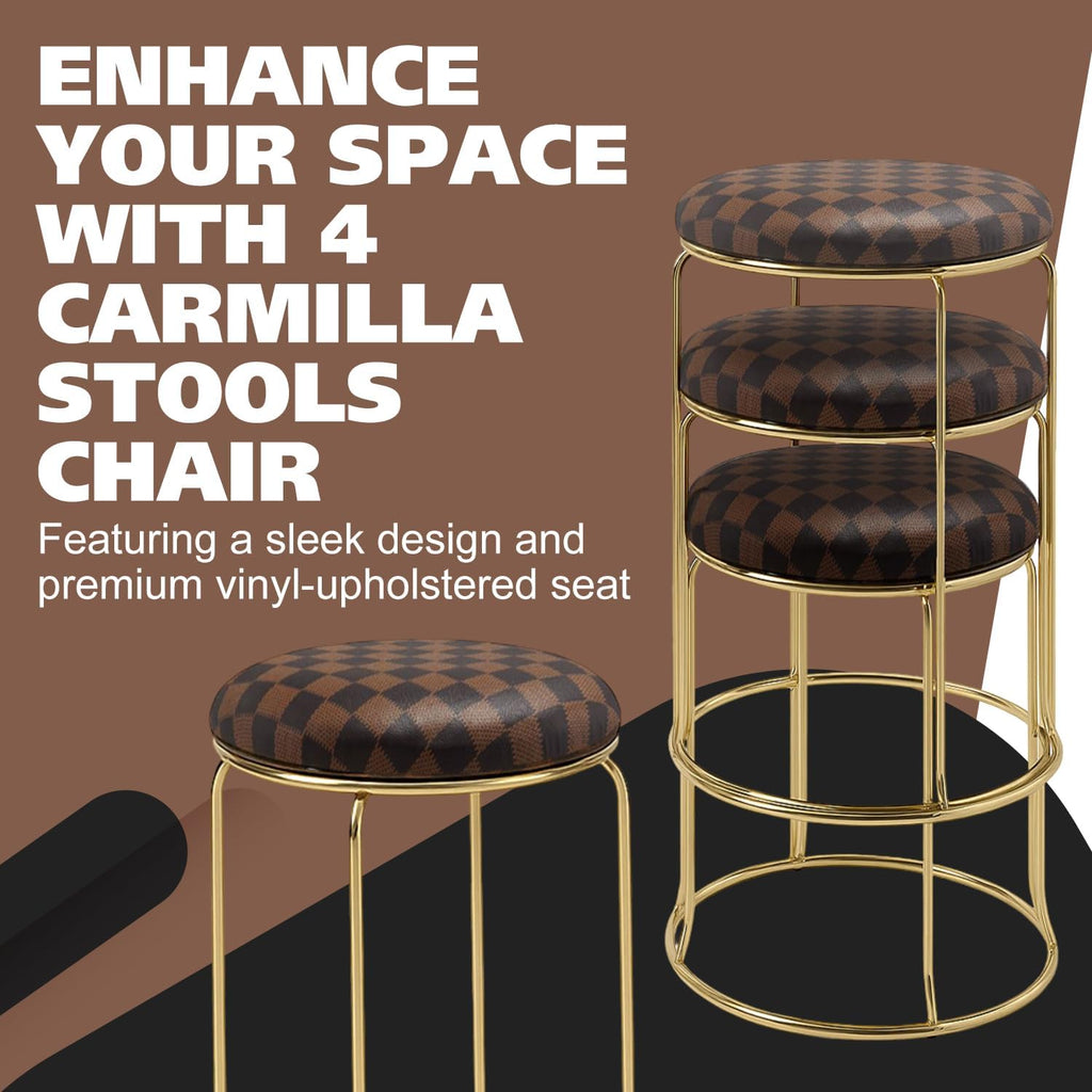kings brand furniture 4-pack stack stools, upholstered w/metal shown in use