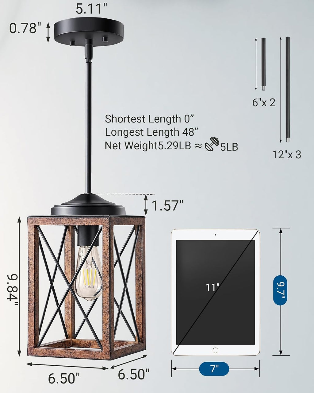 dewenwils farmhouse pendant light 2-pack kitchen island wood shown in use