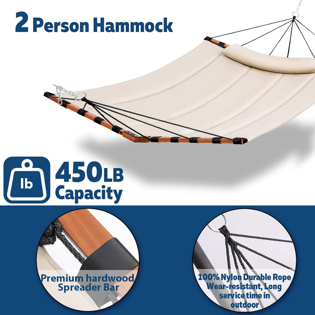 tegerdeger 12ft 2 person hammock with stand v-shape showing dimensions