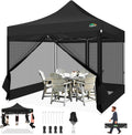 COBIZI 10x10 Heavy Duty Pop Up Canopy Tent with 4 Mosquito Netting Walls