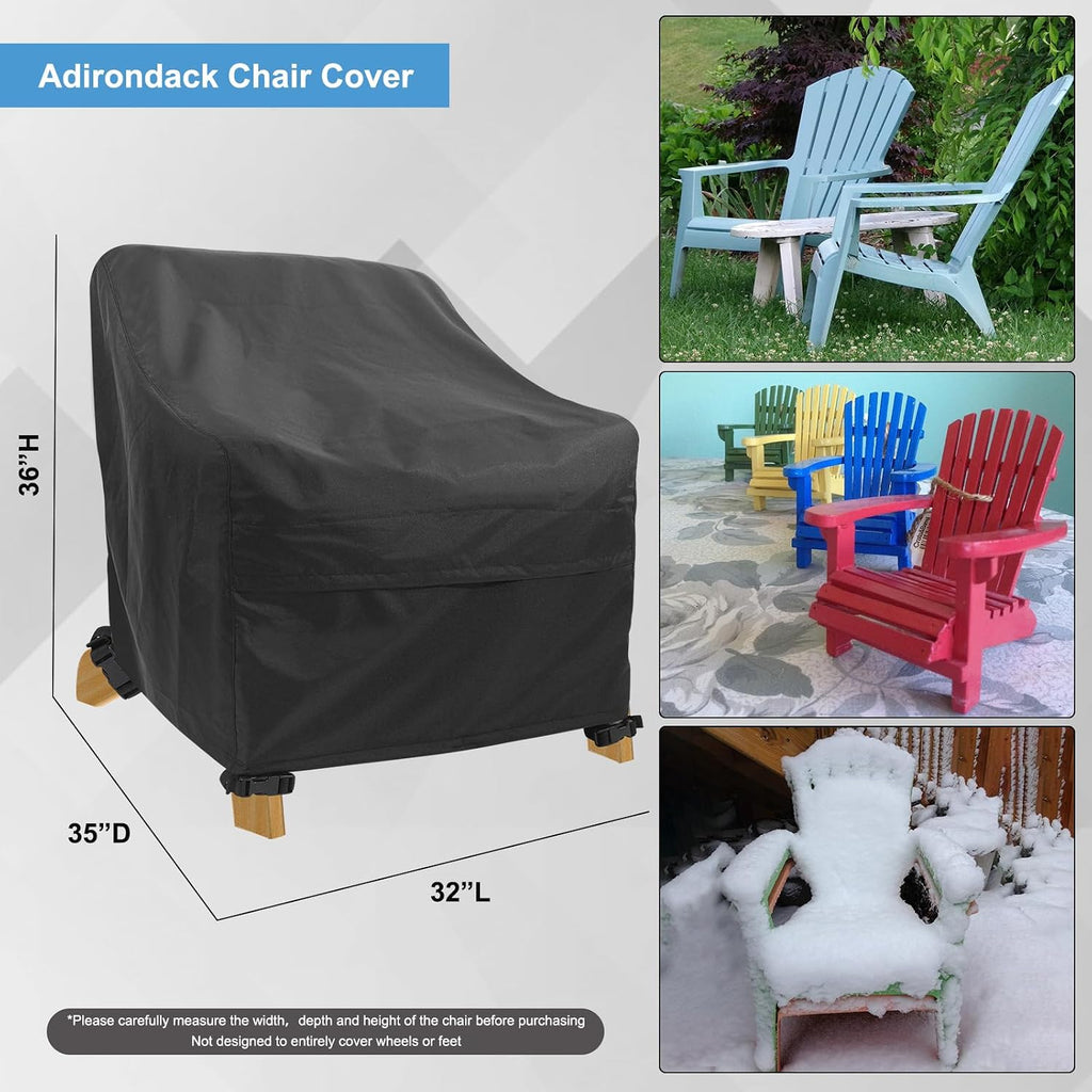 adirondack chair covers 4 pack - waterproof outdoor, close-up detail