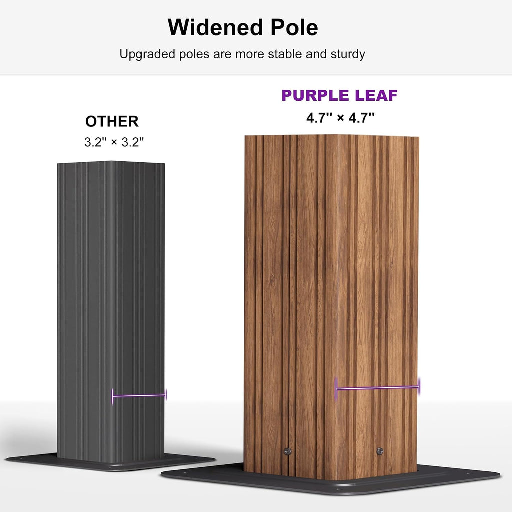 PURPLE LEAF Gazebo 10' x 14' with Khaki Curtain and Netting, Wood Grain
